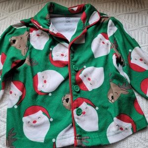 Carter's Green and Red Santa Pajama Set